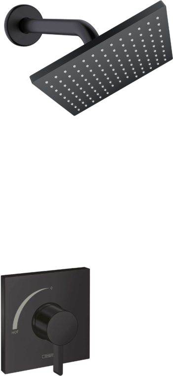 Hansgrohe Vernis Shape Pressure Balance Shower Set, 1.75 GPM in Matte Black