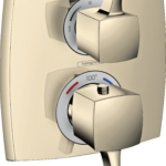 Hansgrohe Ecostat Classic Thermostatic Trim with Volume Control and Diverter, Square in Polished Nickel