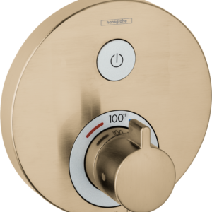 Hansgrohe ShowerSelect S Thermostatic Trim for 1 Function, Round in Brushed Bronze