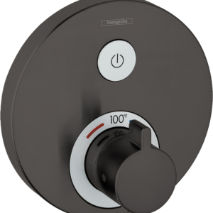 Hansgrohe ShowerSelect S Thermostatic Trim for 1 Function, Round in Brushed Black Chrome