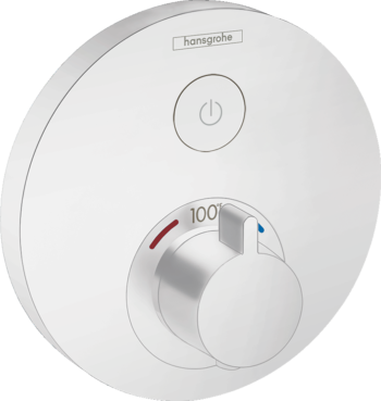 Hansgrohe ShowerSelect S Thermostatic Trim for 1 Function, Round in Matte White