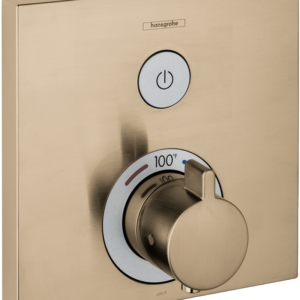 Hansgrohe ShowerSelect Thermostatic Trim for 1 Function, Square in Brushed Bronze