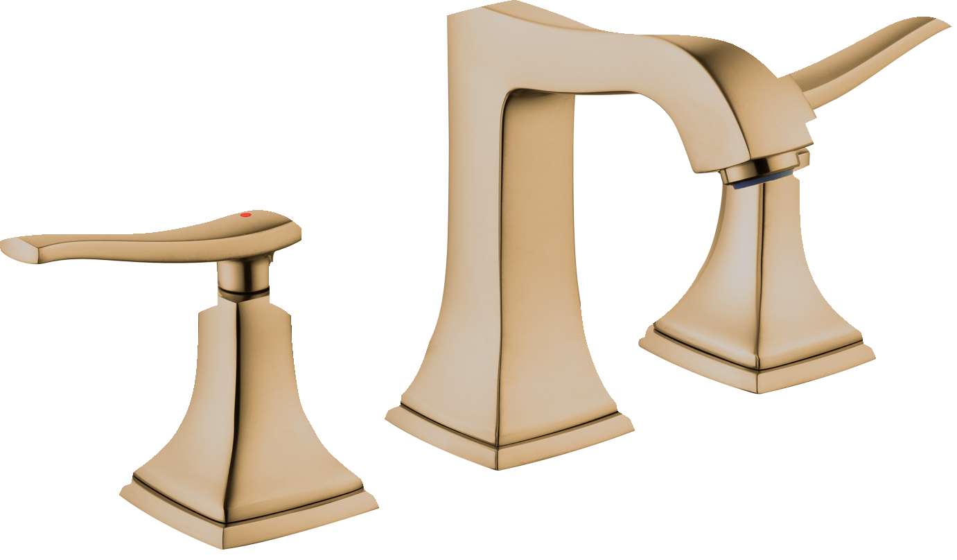 Hansgrohe Metropol Classic Widespread Faucet 110 with Lever Handles and Pop-Up Drain, 1.2 GPM in Brushed Bronze