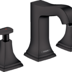 Hansgrohe Metropol Classic Widespread Faucet 110 with Lever Handles and Pop-Up Drain, 1.2 GPM in Matte Black