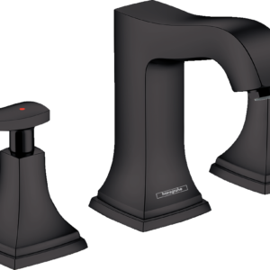 Hansgrohe Metropol Classic Widespread Faucet 110 with Lever Handles and Pop-Up Drain, 1.2 GPM in Matte Black