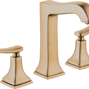 Hansgrohe Metropol Classic Widespread Faucet 160 with Lever Handles and Pop-Up Drain, 1.2 GPM in Brushed Bronze