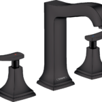 Hansgrohe Metropol Classic Widespread Faucet 160 with Lever Handles and Pop-Up Drain, 1.2 GPM in Matte Black