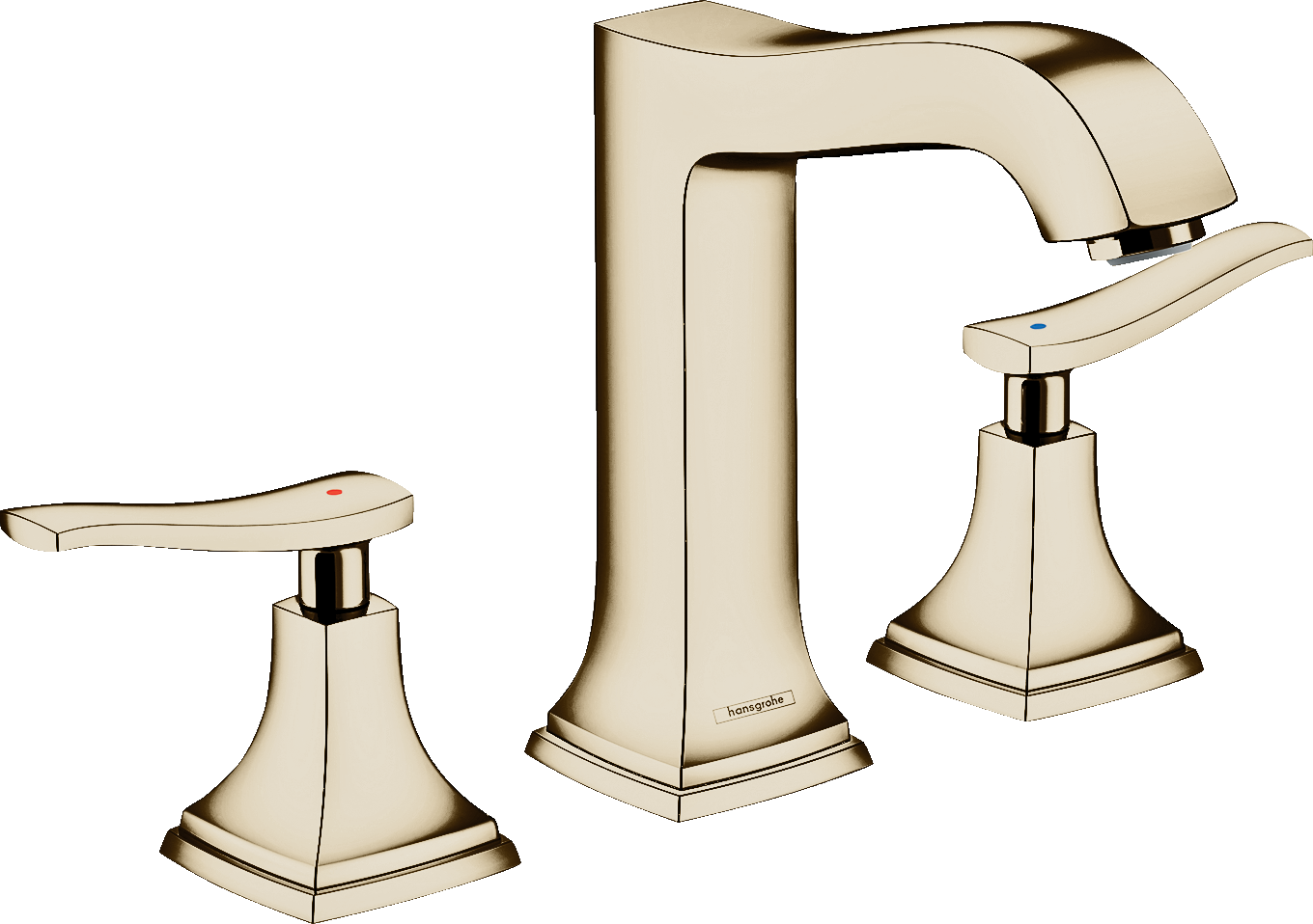 Hansgrohe Metropol Classic Widespread Faucet 160 with Lever Handles and Pop-Up Drain, 1.2 GPM in Polished Nickel