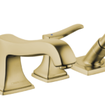 Hansgrohe Metropol Classic 4-Hole Roman Tub Set Trim with Lever Handles and 1.8 GPM Handshower in Brushed Bronze