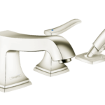 Hansgrohe Metropol Classic 4-Hole Roman Tub Set Trim with Lever Handles and 1.8 GPM Handshower in Polished Nickel