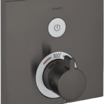 Hansgrohe ShowerSelect Thermostatic Trim for 1 Function, Square in Brushed Black Chrome