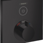 Hansgrohe ShowerSelect Thermostatic Trim for 1 Function, Square in Matte Black