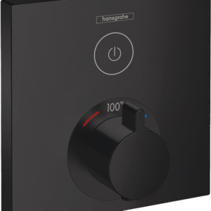 Hansgrohe ShowerSelect Thermostatic Trim for 1 Function, Square in Matte Black