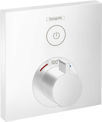Hansgrohe ShowerSelect Thermostatic Trim for 1 Function, Square in Matte White