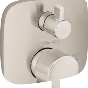 Hansgrohe Ecostat Pressure Balance Trim Square with Diverter in Brushed Nickel