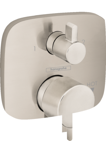 Hansgrohe Ecostat Pressure Balance Trim Square with Diverter in Brushed Nickel
