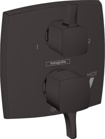 Hansgrohe Ecostat Classic Pressure Balance Trim Classic Square with Diverter in Matte Black
