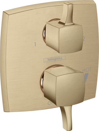 Hansgrohe Ecostat Classic Pressure Balance Trim Classic Square with Diverter in Brushed Bronze