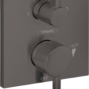 Hansgrohe Ecostat Pressure Balance Trim Square with Diverter in Brushed Black Chrome
