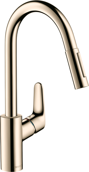 Hansgrohe Focus HighArc Kitchen Faucet, 2-Spray Pull-Down, 1.75 GPM in Polished Nickel