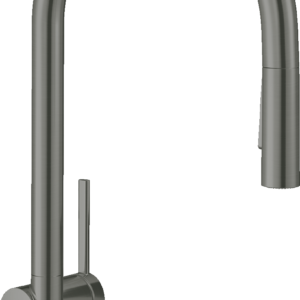 Hansgrohe Talis N HighArc Kitchen Faucet, O-Style, 2-Spray Pull-Down, 1.75 GPM in Brushed Black Chrome