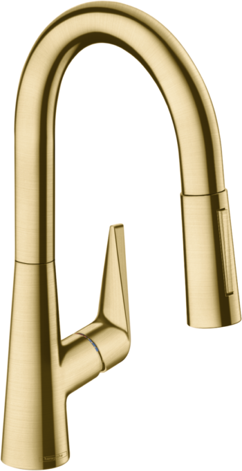 Hansgrohe Talis S Prep Kitchen Faucet, 2-Spray Pull-Down, 1.75 GPM in Brushed Gold Optic
