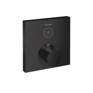 Hansgrohe ShowerSelect Thermostatic Trim for 1 Function, Square in Brushed Black Chrome