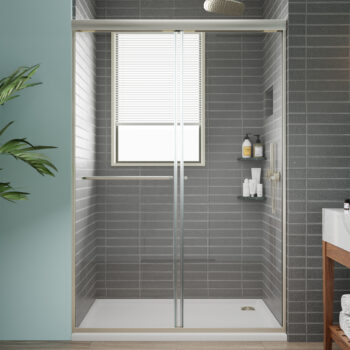 Glide 44-48" W x 70" H Sliding Shower Door in Brushed Nickel