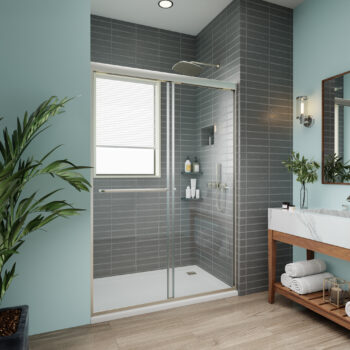 Glide 44-48" W x 70" H Sliding Shower Door in Brushed Nickel - Image 2