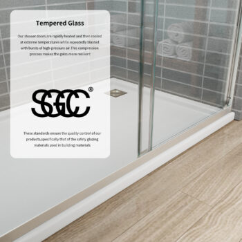 Glide 44-48" W x 70" H Sliding Shower Door in Brushed Nickel - Image 3