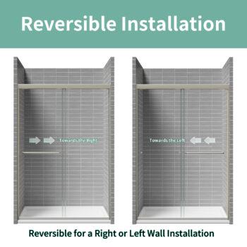 Glide 44-48" W x 70" H Sliding Shower Door in Brushed Nickel - Image 5