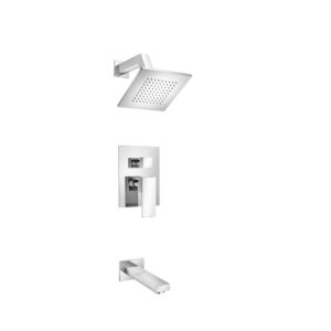 Flusso Two Output Shower Set With Shower Head And Tub Spout In Chrome