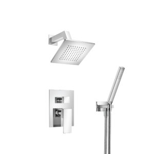 Flusso Two Output Shower Set With Shower Head And Hand Held In Chrome