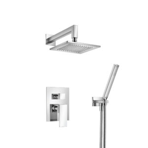 Flusso Two Output Shower Set With Shower Head And Hand Held In Chrome