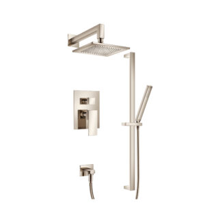 Isenberg Two Output Shower Set With Shower Head, Hand Held And Slide Bar In Polished Nickel