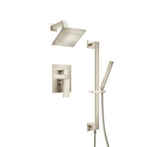 Isenberg Two Output Shower Set With Shower Head, Hand Held And Slide Bar In Brushed Nickel
