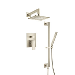 Isenberg Two Output Shower Set With Shower Head, Hand Held And Slide Bar In Brushed Nickel