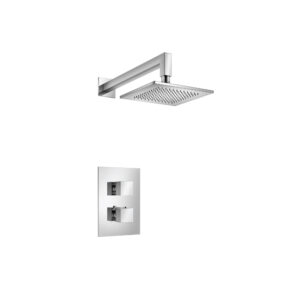 Flusso Single Output Shower Set With Shower Head And Arm In Chrome