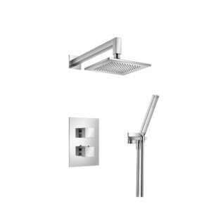 Flusso Two Output Shower Set With Shower Head And Hand Held In Chrome
