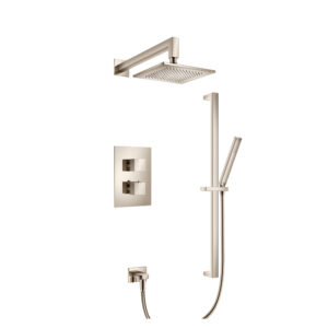 Isenberg Two Output Shower Set With Shower Head, Hand Held And Slide Bar In Polished Nickel