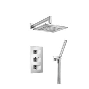 Flusso Two Output Shower Set With Shower Head And Hand Held In Chrome