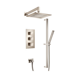 Isenberg Two Output Shower Set With Shower Head, Hand Held And Slide Bar In Polished Nickel