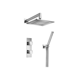 Flusso Two Output Shower Set With Shower Head And Hand Held In Chrome