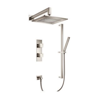 Isenberg Two Output Shower Set With Shower Head, Hand Held And Slide Bar In Polished Nickel