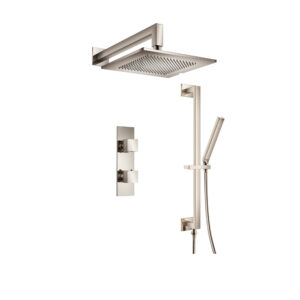 Isenberg Two Output Shower Set With Shower Head, Hand Held And Slide Bar In Polished Nickel