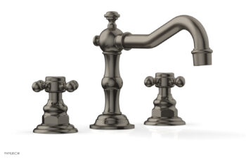 Phylrich HENRI Widespread Faucet - Cross Handles 161-01 - Pewter