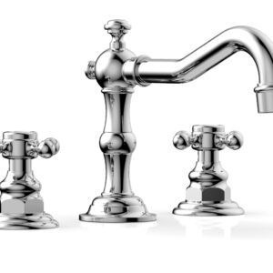 Phylrich HENRI Widespread Faucet – Cross Handles 161-01 – Polished Chrome