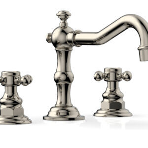 Phylrich HENRI Widespread Faucet – Cross Handles 161-01 – Polished Nickel
