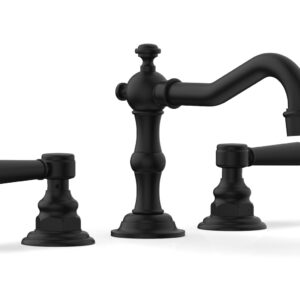 Phylrich HENRI Widespread Faucet – Lever Handles 161-02 – Matte Black