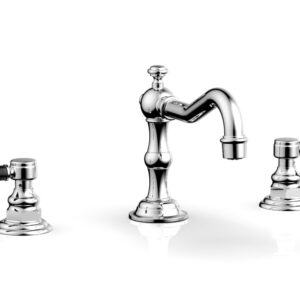 Phylrich HENRI Widespread Faucet – Black Marble Lever Handles 161-03 – Polished Chrome